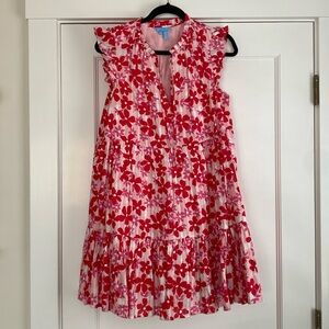 Draper James Cute 💝Minidress Pink and Red floral, lined size Medium